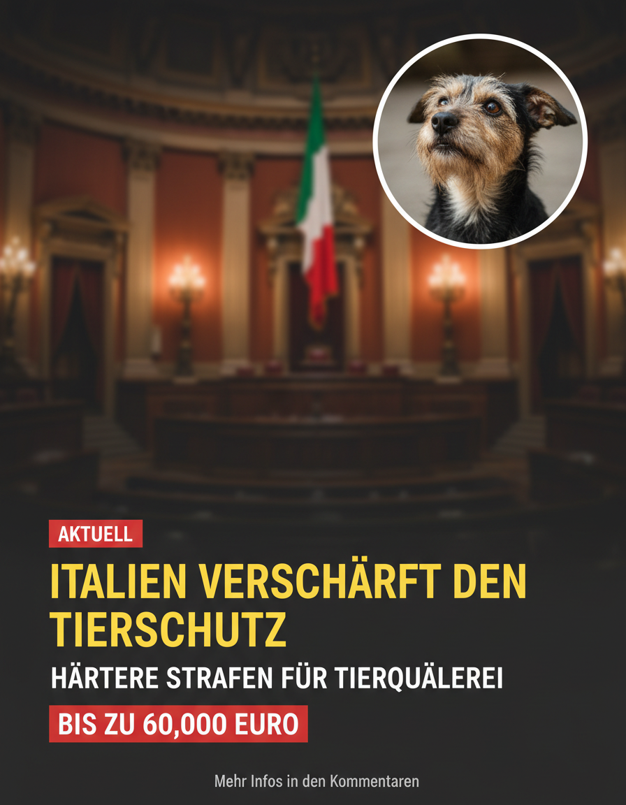 Italien beschließt eines der härtesten Tierschutzgesetze Europas – bis zu 60.000 Euro Strafe